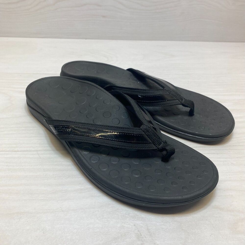 Orthaheel Orthotic Flip Flops Sandals Womens Size 12 Black Lightweight Ergonomic